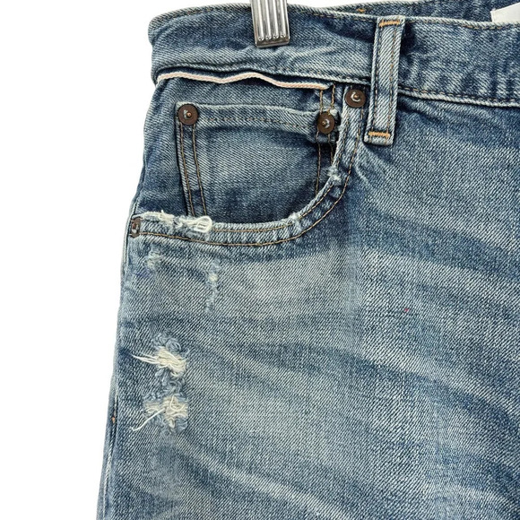 Moussy Vintage Carter Friend Jeans Blue Distressed High Rise Relaxed Jeans 27 - Picture 6 of 16